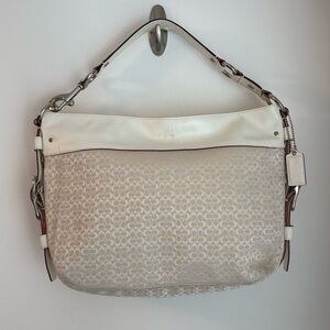 Coach Signature Monogram Hobo Shoulder Bag
